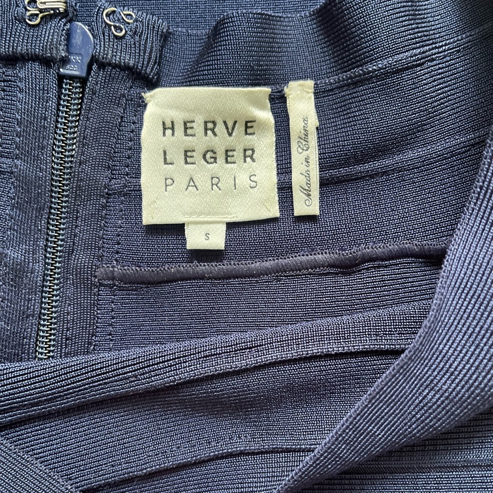 Herve Leger Navy Dress